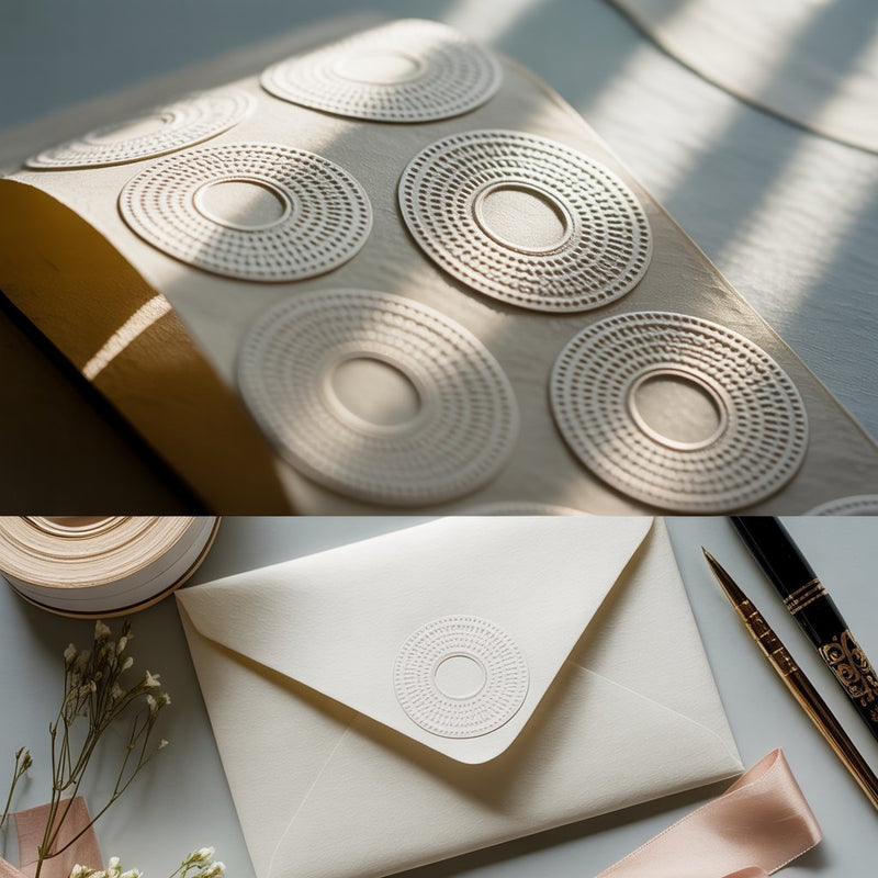 Load image into Gallery viewer, Blind Embossed Circle Sticker - 1.5" on Premium Cotton Label Paper

