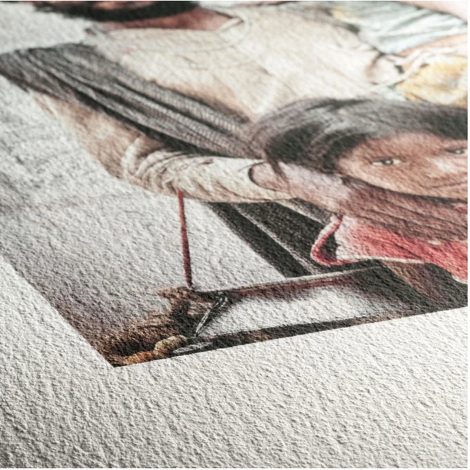 William Turner paper showing a pronounced textured surface across a printed portrait and white margin